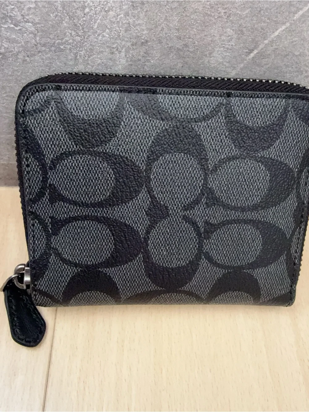 (NWT)Coach MEDIUM ZIP AROUND WALLET IN SIGNATURE CANVAS 91290